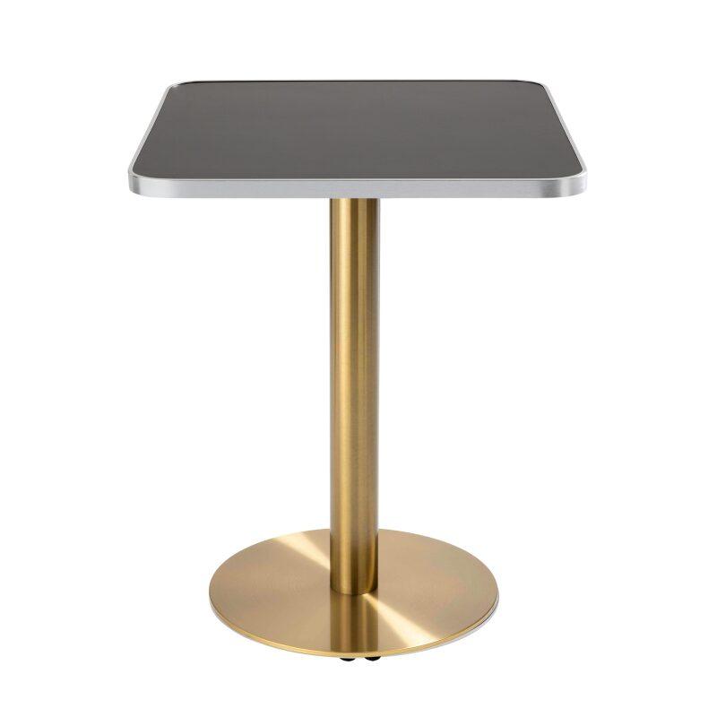 Table de restaurant 60 x 60 cm en contreplaqué avec revêtement stratifié et bords en aluminium