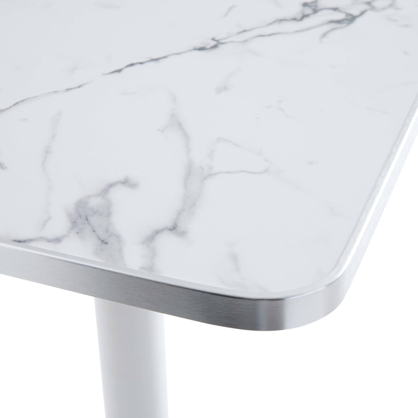 Table de restaurant 60 x 60 cm en contreplaqué avec revêtement stratifié et bords en aluminium