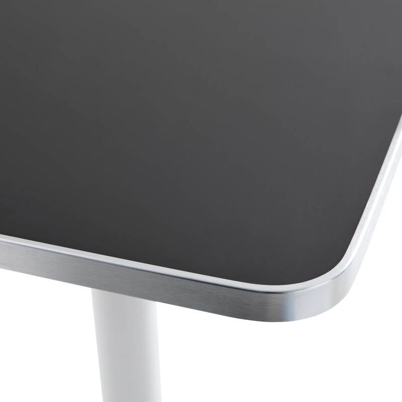 Table de restaurant 60 x 60 cm en contreplaqué avec revêtement stratifié et bords en aluminium