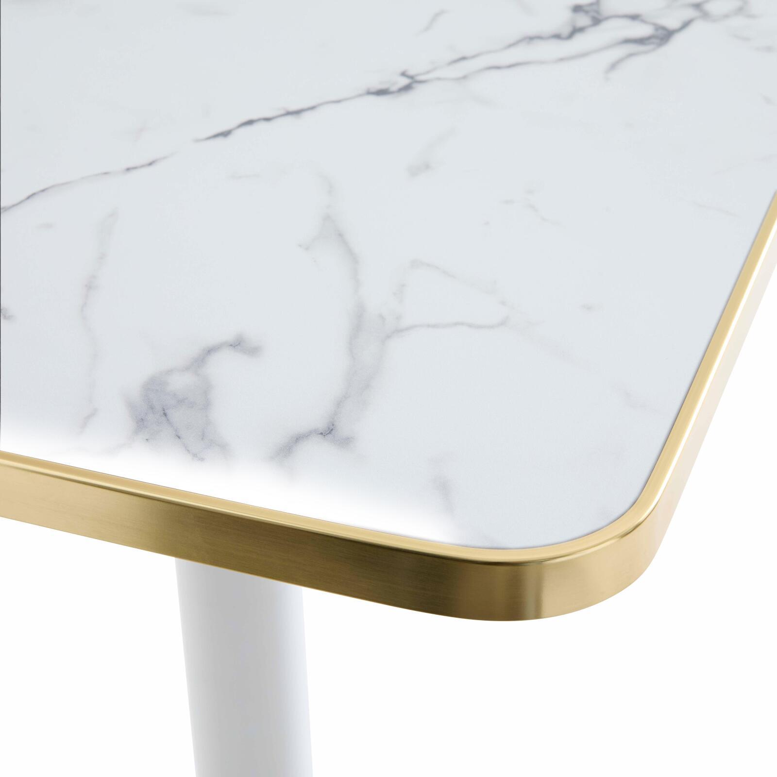 Table de restaurant 60 x 60 cm en contreplaqué avec revêtement stratifié et bords en aluminium