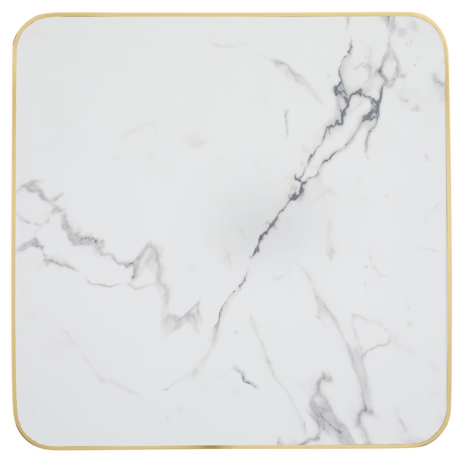 Table de restaurant 60 x 60 cm en contreplaqué avec revêtement stratifié et bords en aluminium