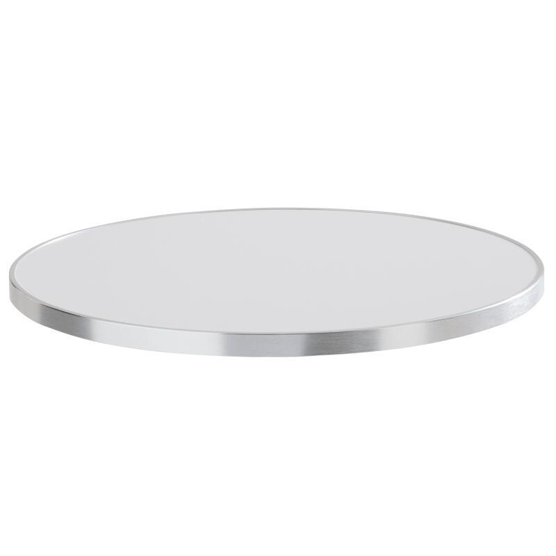 Table de restaurant haute inclinable Ø 60 cm en contreplaqué avec revêtement stratifié et bords en aluminium