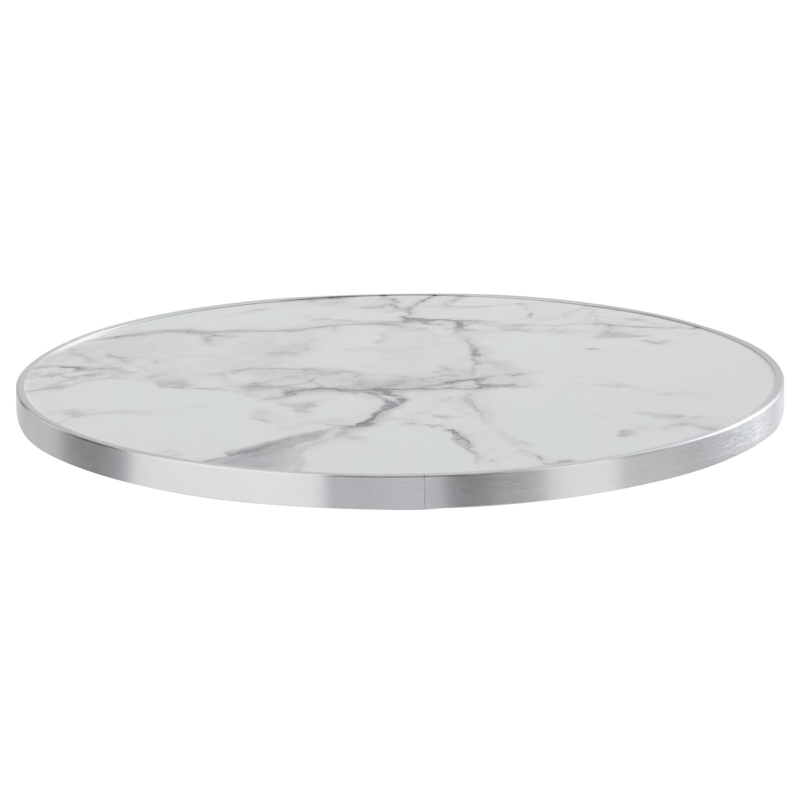 Plateau de table rond en contreplaqué avec revêtement stratifié et bords en aluminium ⌀60 cm