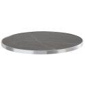 Plateau de table rond en contreplaqué avec revêtement stratifié et bords en aluminium ⌀60 cm