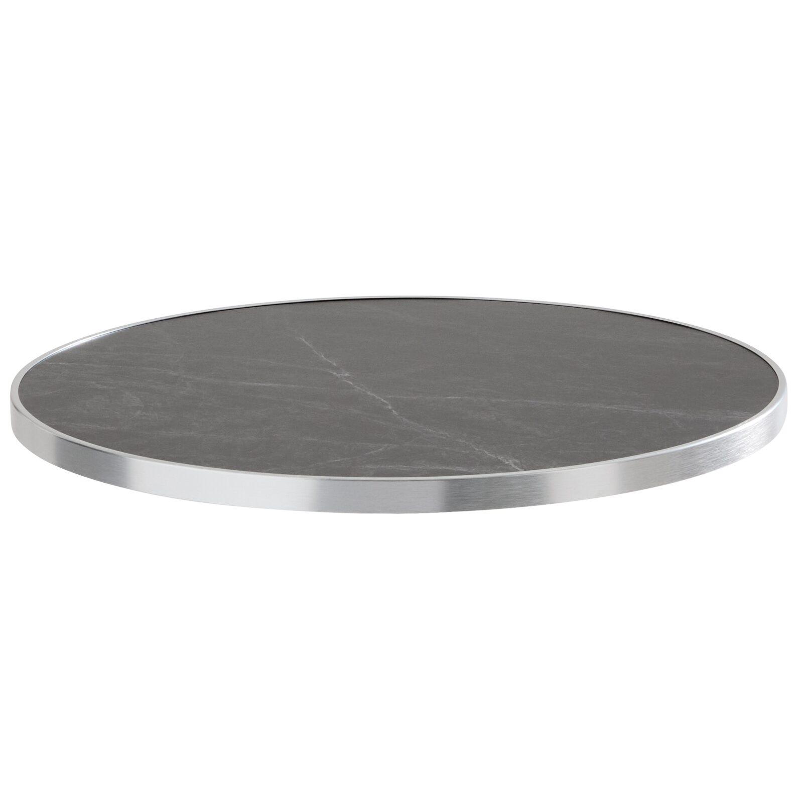 Plateau de table rond en contreplaqué avec revêtement stratifié et bords en aluminium ⌀60 cm