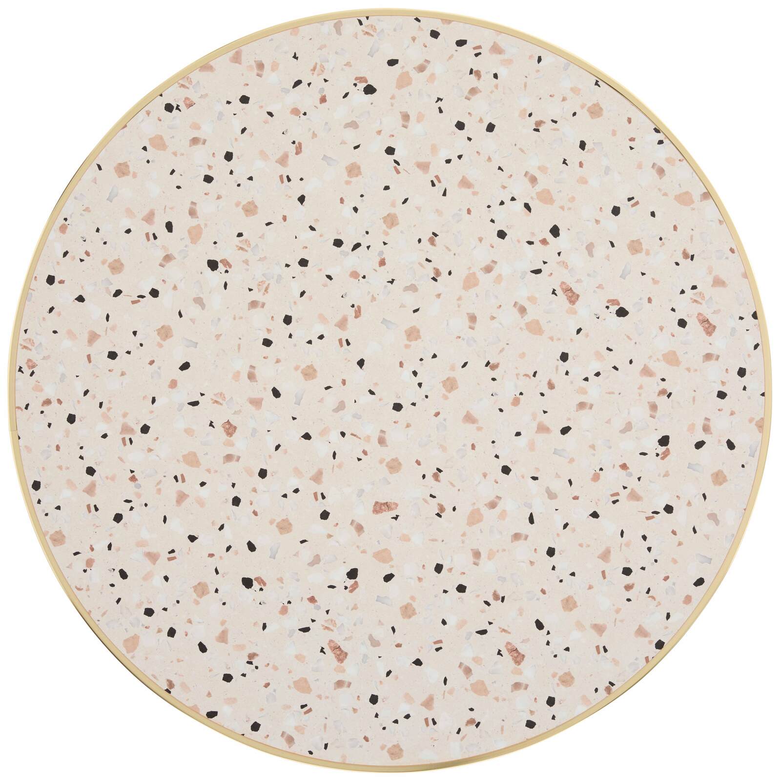 Plateau de table rond en contreplaqué avec revêtement stratifié et bords en aluminium ⌀60 cm