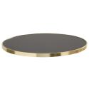Plateau de table rond en contreplaqué avec revêtement stratifié et bords en aluminium ⌀60 cm