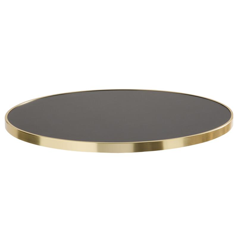 Plateau de table rond en contreplaqué avec revêtement stratifié et bords en aluminium ⌀60 cm