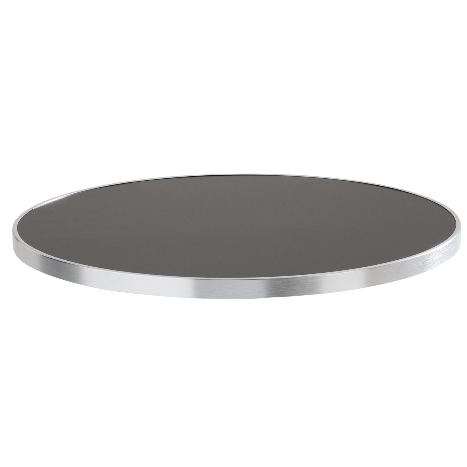 Plateau de table rond en contreplaqué avec revêtement stratifié et bords en aluminium ⌀60 cm Plateau de table rond en contreplaqué avec revêtement stratifié et bords en aluminium ⌀60 cm