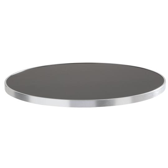 Plateau de table rond en contreplaqué avec revêtement stratifié et bords en aluminium ⌀60 cm | Mobeventpro