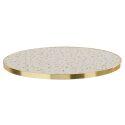 Plateau de table rond en contreplaqué avec revêtement stratifié et bords en aluminium ⌀60 cm