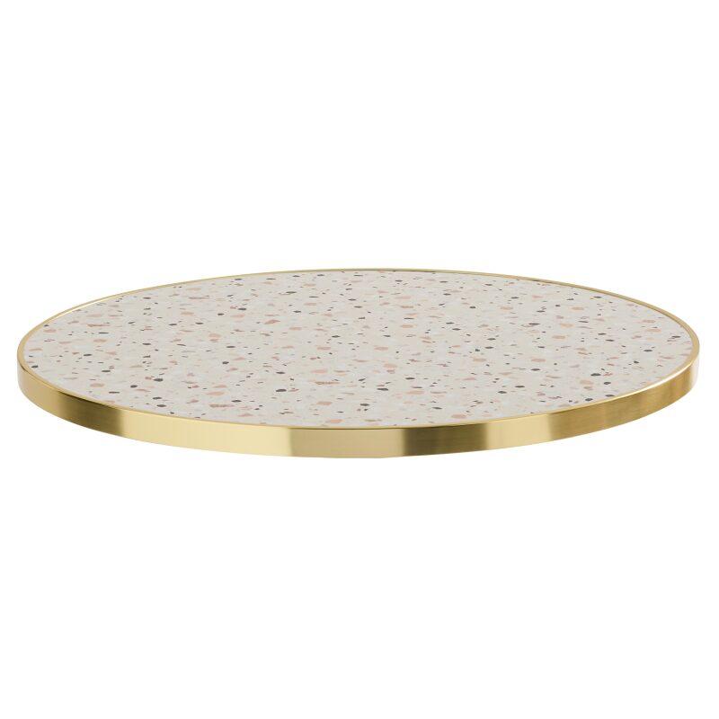 Plateau de table rond en contreplaqué avec revêtement stratifié et bords en aluminium ⌀60 cm