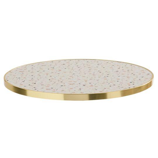 Plateau de table rond en contreplaqué avec revêtement stratifié et bords en aluminium ⌀60 cm | Mobeventpro