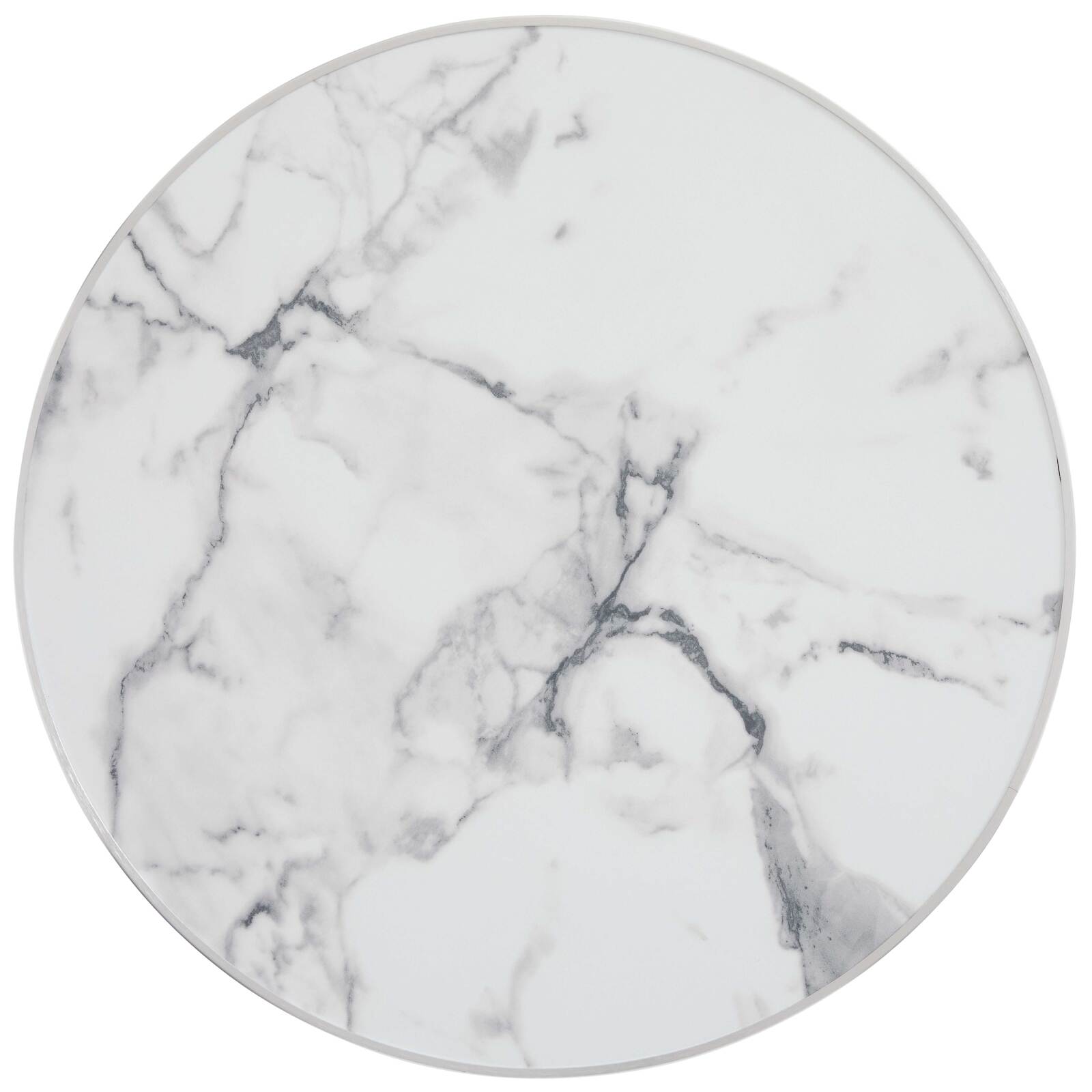 Plateau de table rond en contreplaqué avec revêtement stratifié et bords en aluminium ⌀60 cm