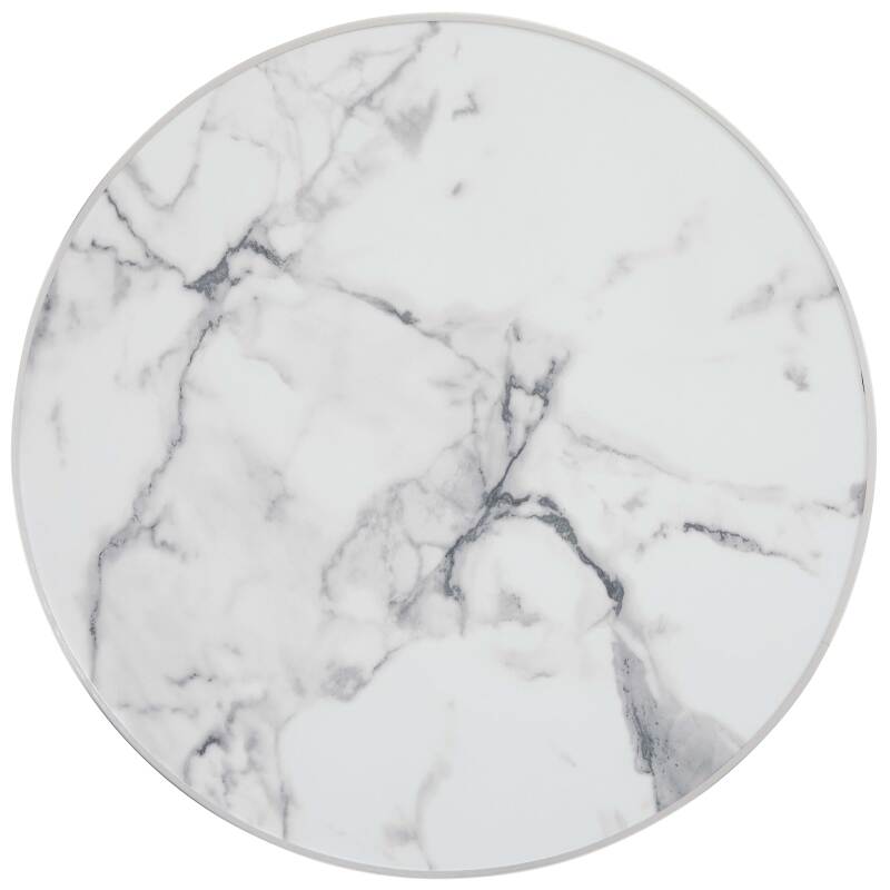 Plateau de table rond en contreplaqué avec revêtement stratifié et bords en aluminium ⌀60 cm