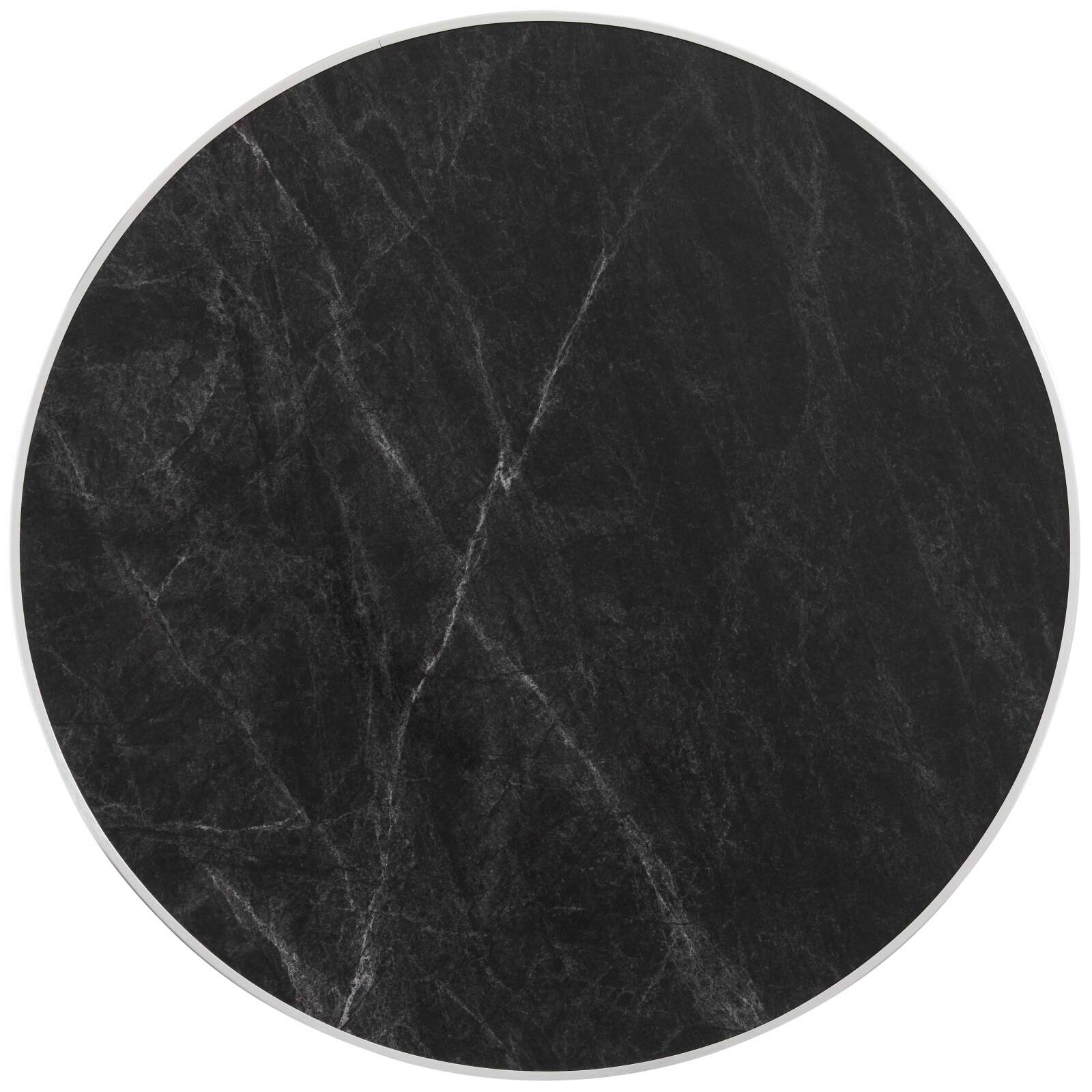 Plateau de table rond en contreplaqué avec revêtement stratifié et bords en aluminium ⌀60 cm