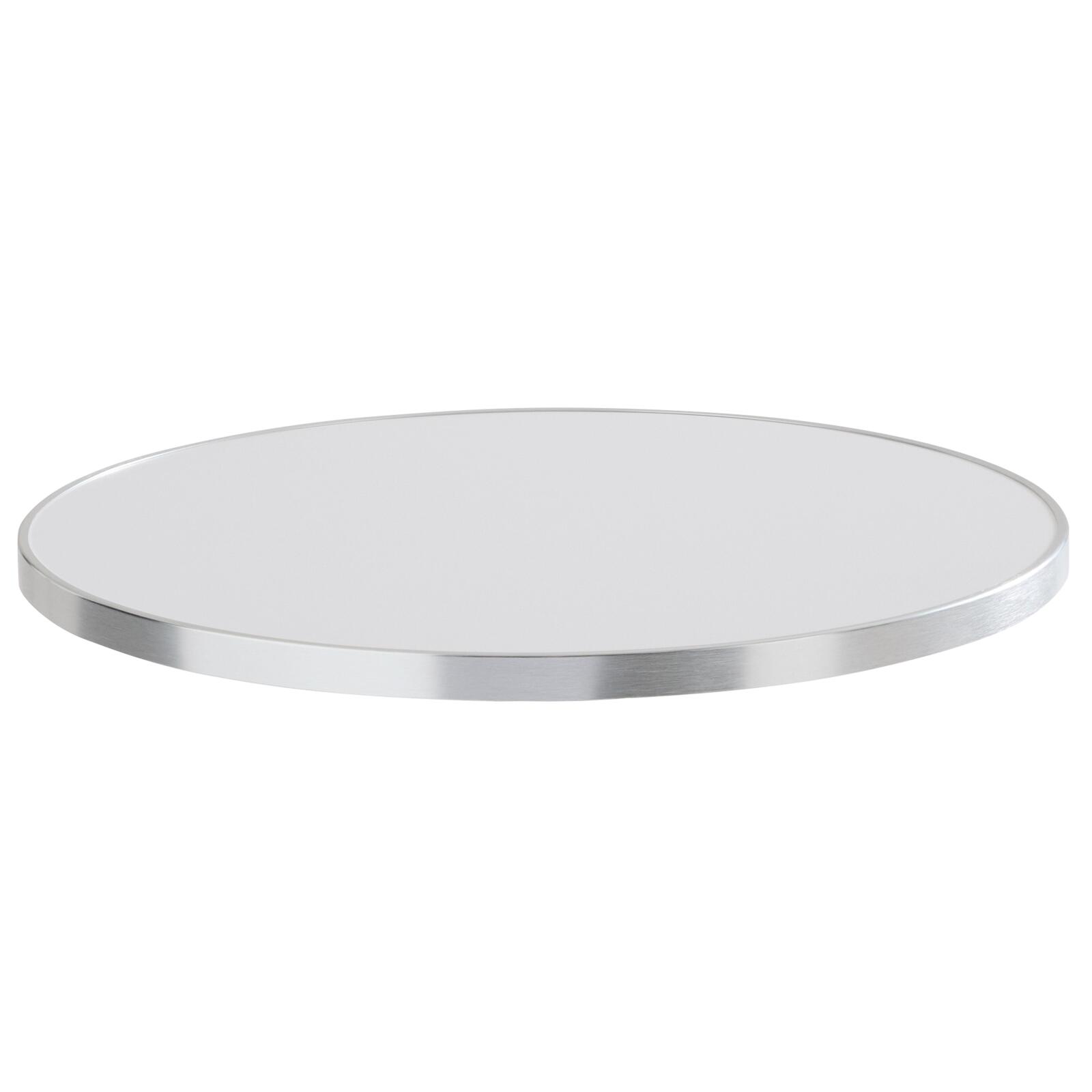 Plateau de table rond en contreplaqué avec revêtement stratifié et bords en aluminium ⌀60 cm