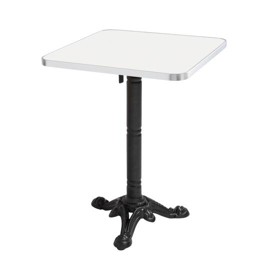 Table de restaurant inclinable 60 x 60 cm en contreplaqué avec revêtement stratifié et bords en aluminium