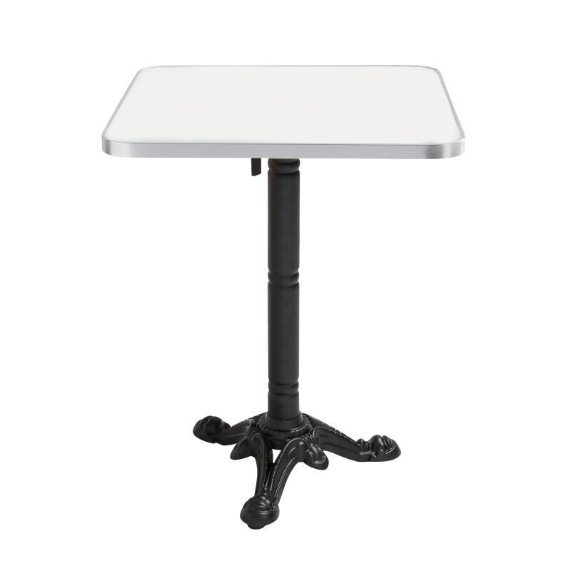 Table de restaurant inclinable 60 x 60 cm en contreplaqué avec revêtement stratifié et bords en aluminium