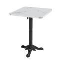 Table de restaurant inclinable 60 x 60 cm en contreplaqué avec revêtement stratifié et bords en aluminium