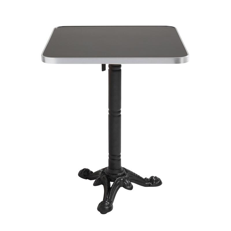 Table de restaurant inclinable 60 x 60 cm en contreplaqué avec revêtement stratifié et bords en aluminium