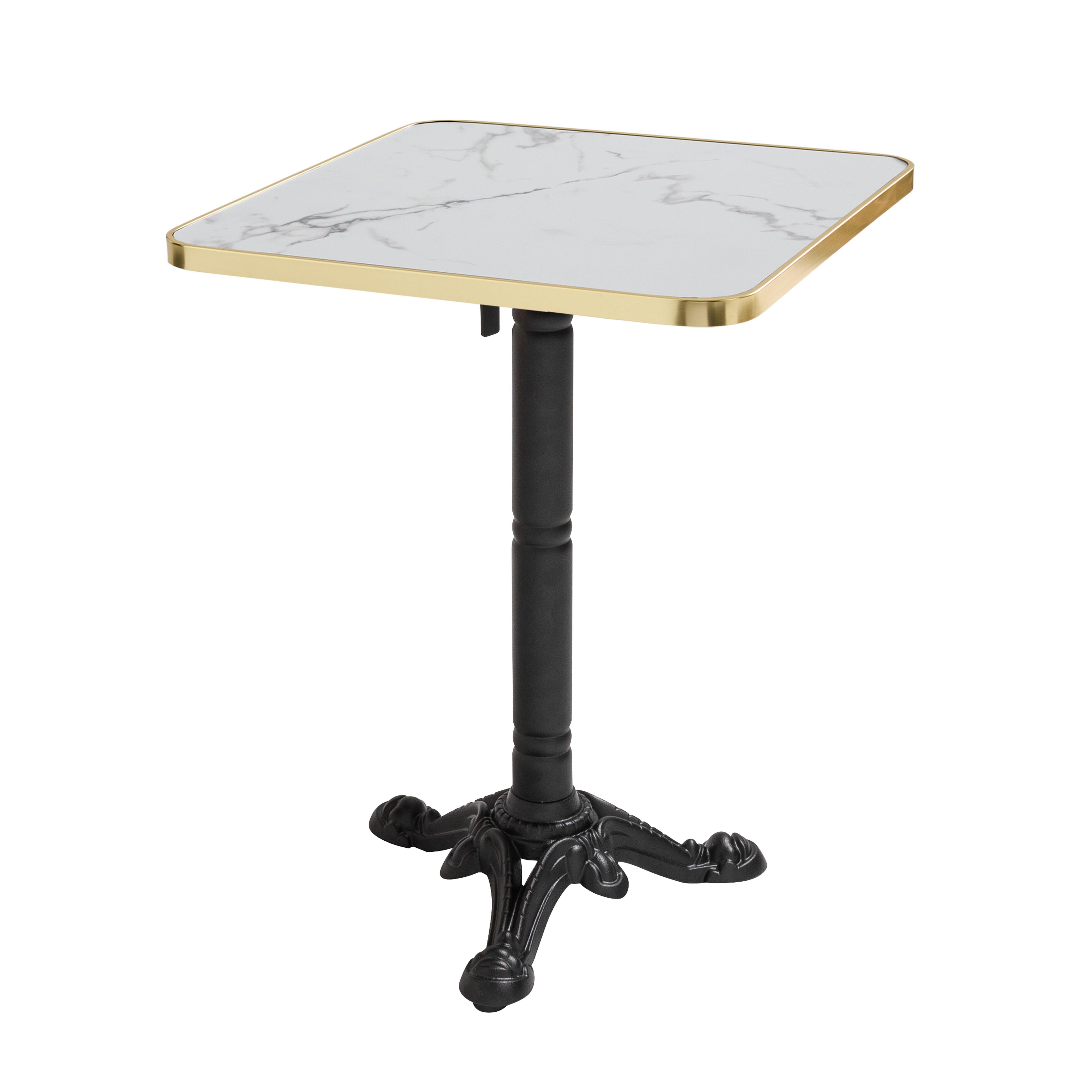 Table de restaurant inclinable 60 x 60 cm en contreplaqué avec revêtement stratifié et bords en aluminium