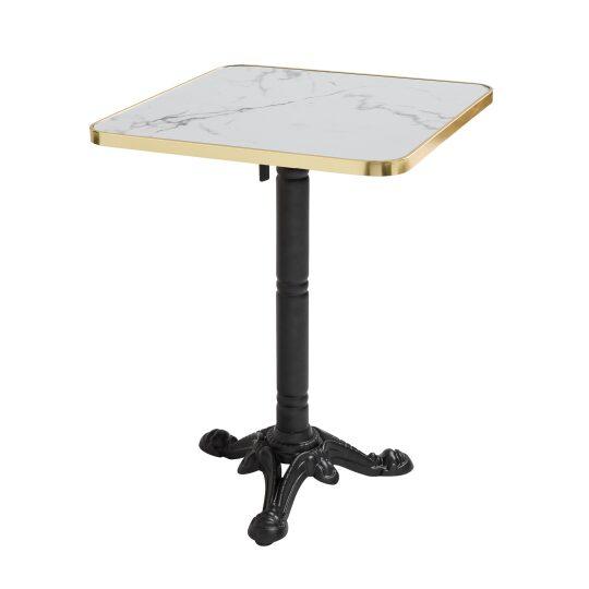 Table de restaurant inclinable 60 x 60 cm en contreplaqué avec revêtement stratifié et bords en aluminium