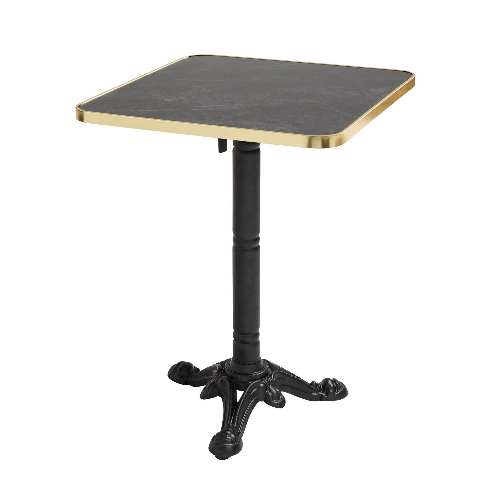 Table de restaurant inclinable 60 x 60 cm en contreplaqué avec revêtement stratifié et bords en aluminium