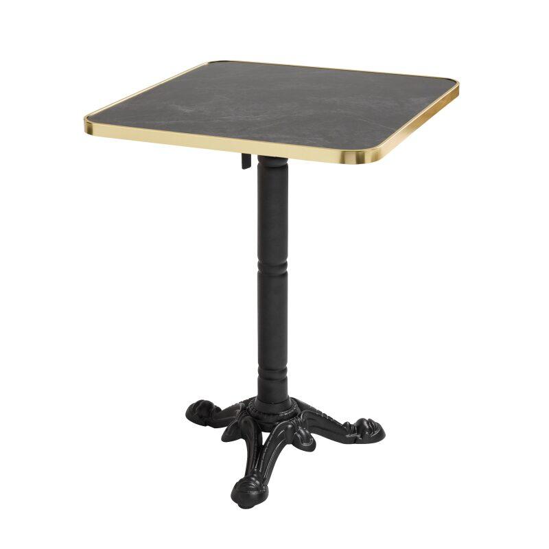 Table de restaurant inclinable 60 x 60 cm en contreplaqué avec revêtement stratifié et bords en aluminium