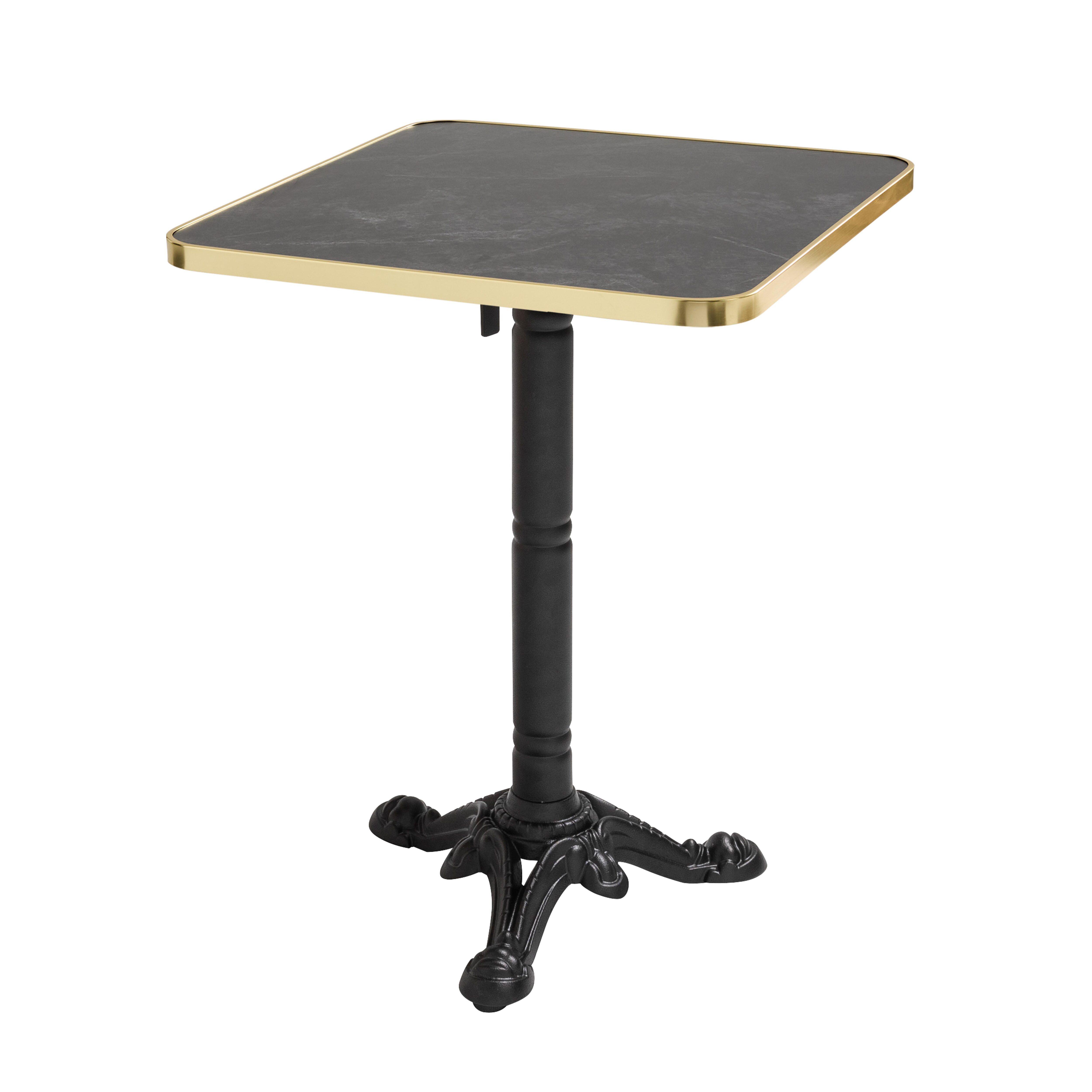 Table de restaurant inclinable 60 x 60 cm en contreplaqué avec revêtement stratifié et bords en aluminium