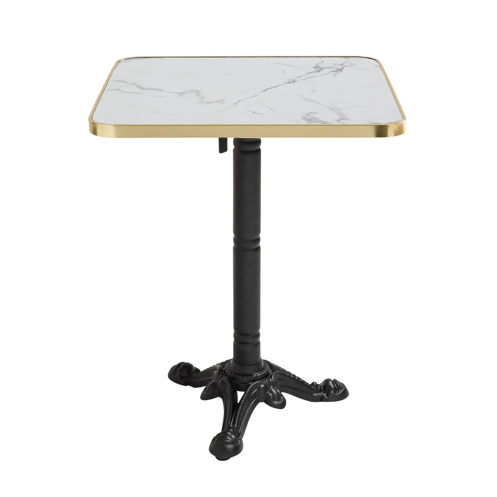 Table de restaurant inclinable 60 x 60 cm en contreplaqué avec revêtement stratifié et bords en aluminium