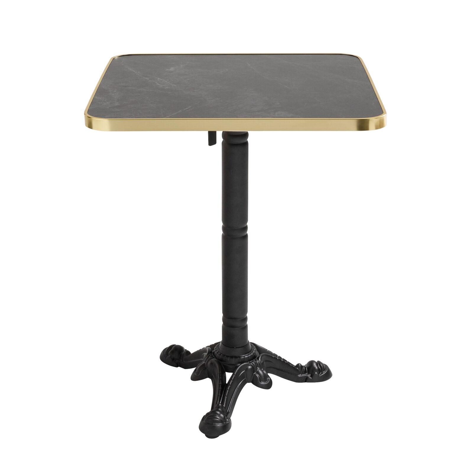 Table de restaurant inclinable 60 x 60 cm en contreplaqué avec revêtement stratifié et bords en aluminium