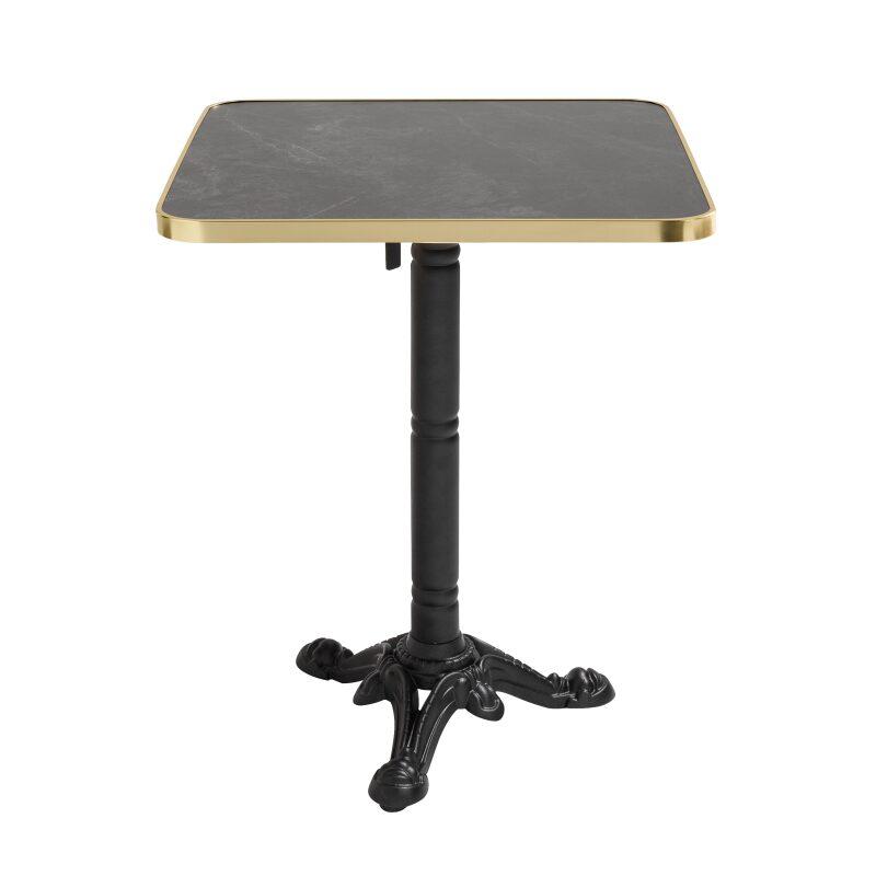 Table de restaurant inclinable 60 x 60 cm en contreplaqué avec revêtement stratifié et bords en aluminium