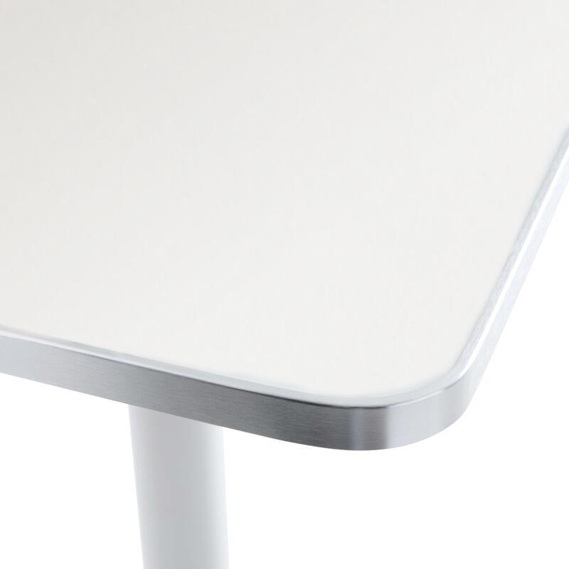 Table de restaurant inclinable 60 x 60 cm en contreplaqué avec revêtement stratifié et bords en aluminium
