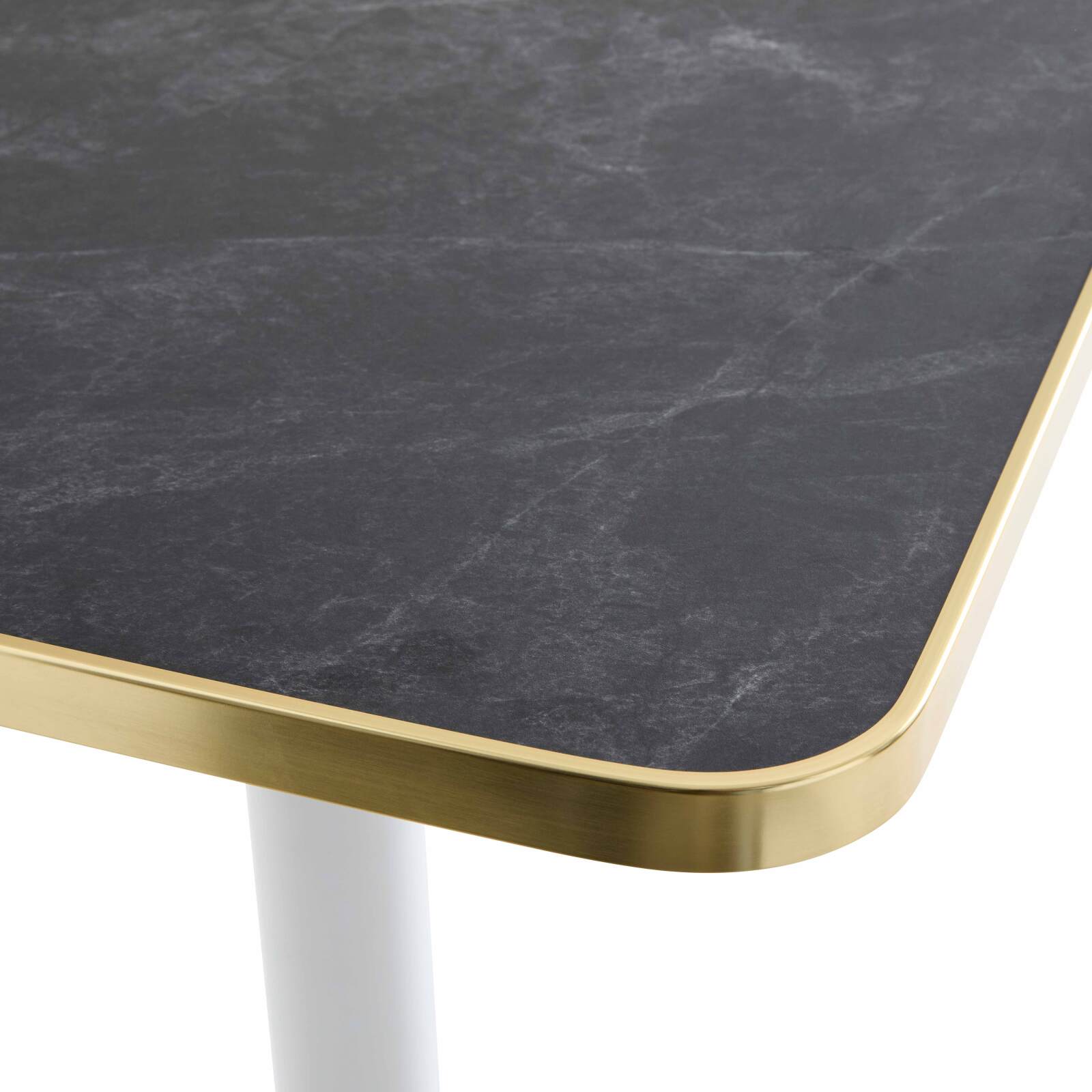 Table de restaurant inclinable 60 x 60 cm en contreplaqué avec revêtement stratifié et bords en aluminium