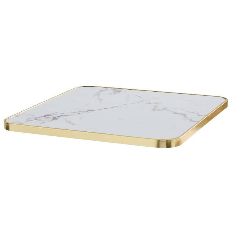 Table de restaurant inclinable 60 x 60 cm en contreplaqué avec revêtement stratifié et bords en aluminium