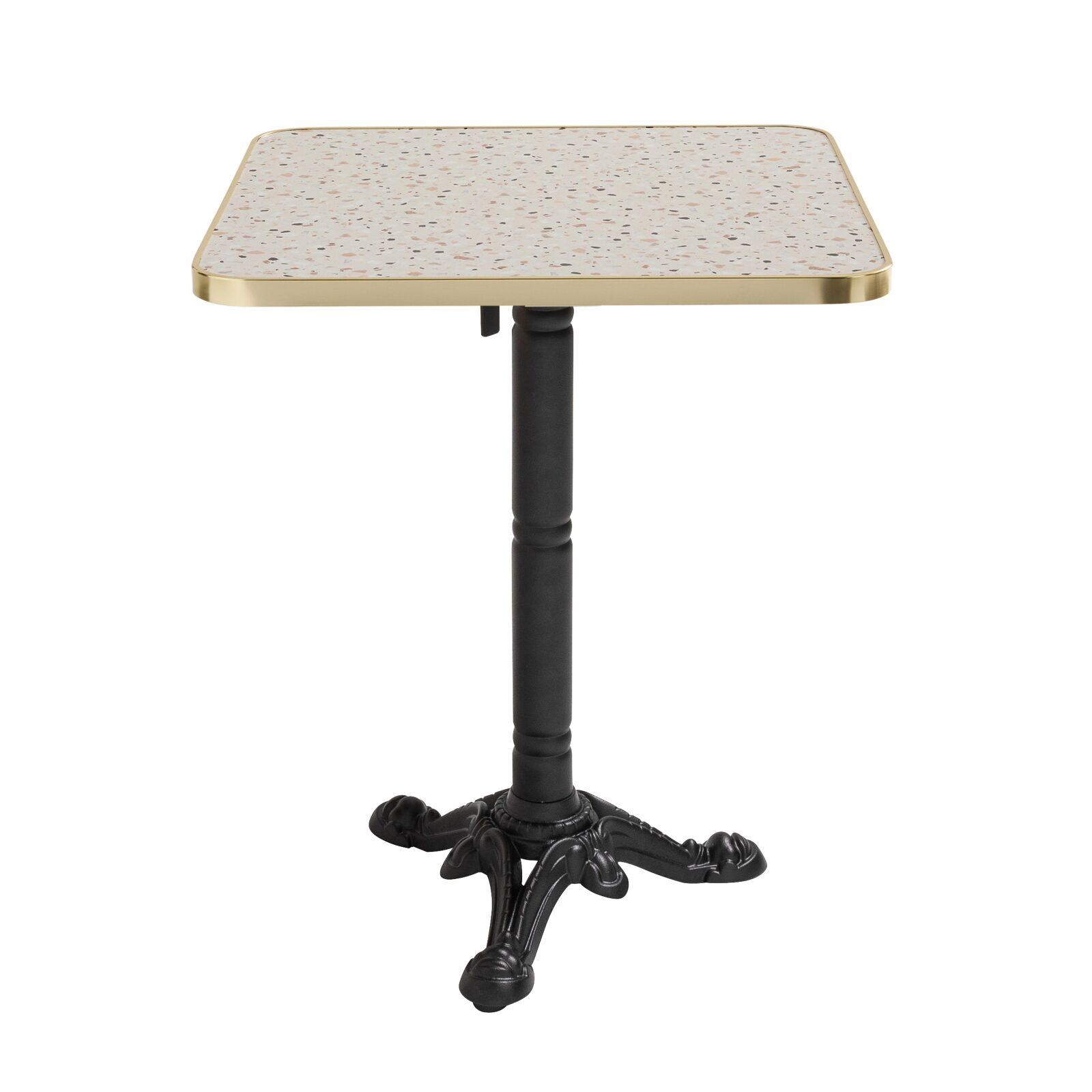 Table de restaurant inclinable 60 x 60 cm en contreplaqué avec revêtement stratifié et bords en aluminium