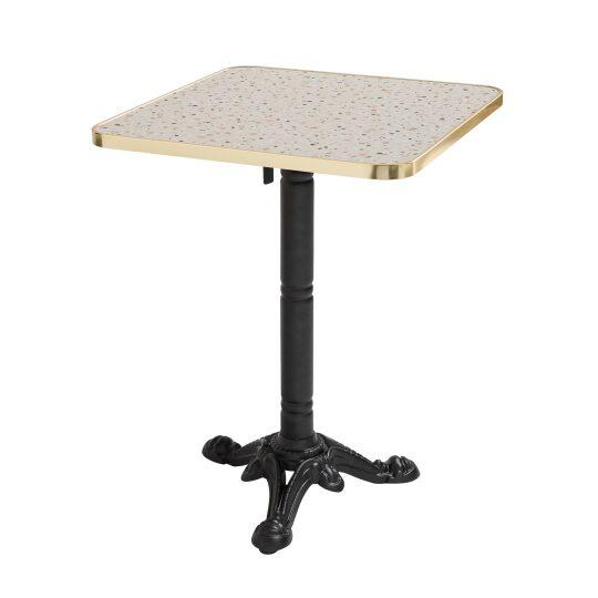 Table de restaurant inclinable 60 x 60 cm en contreplaqué avec revêtement stratifié et bords en aluminium