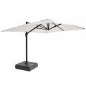 Parasol déporté professionnel rotatif 360° (4 x 3m) 240g/m² et dalle à lester sur roues 100L