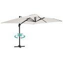 Parasol déporté professionnel rotatif 360° (4 x 3m) 240g/m² + 4 dalles à lester remplissables