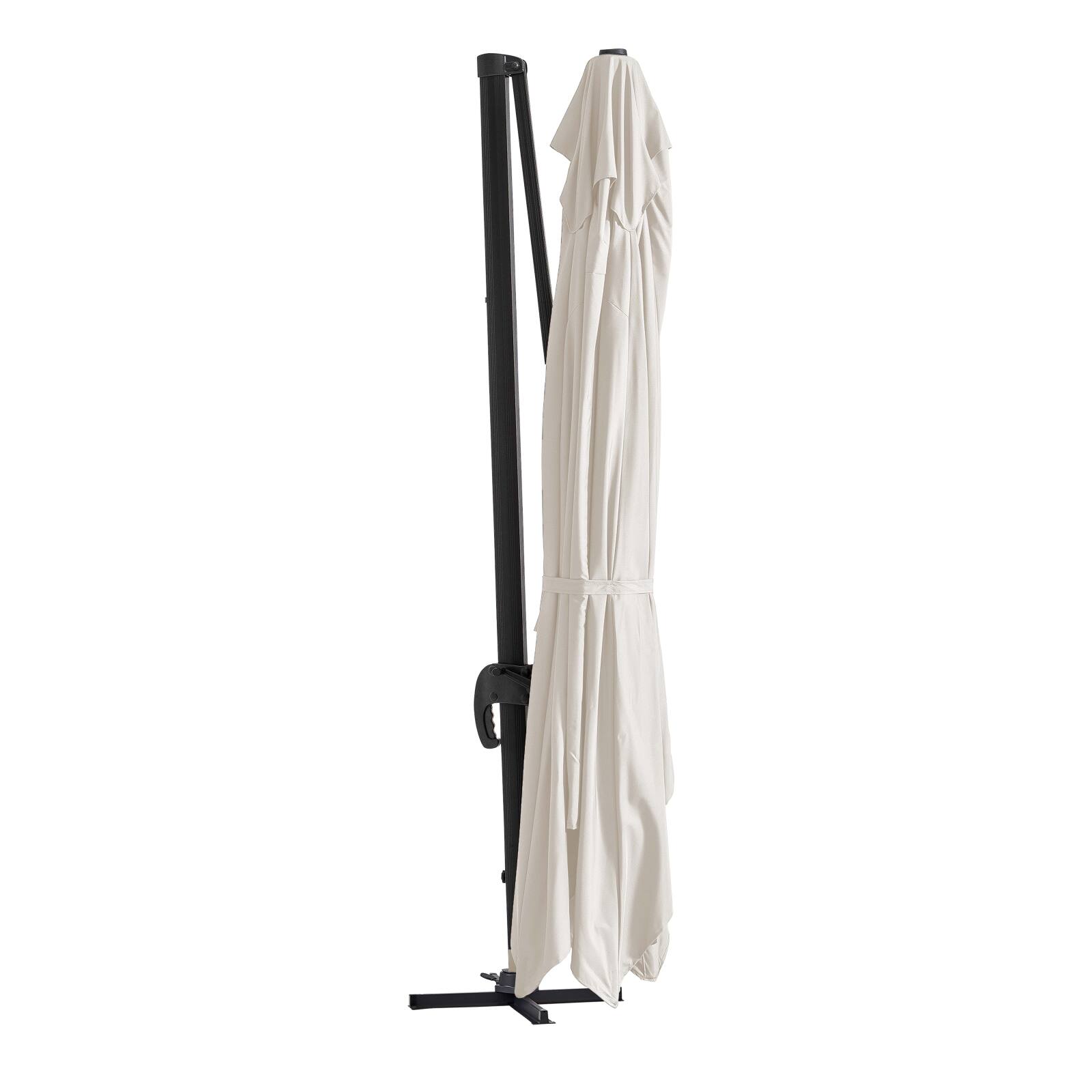 Parasol déporté professionnel rotatif 360° (4 x 3m) 240g/m² + 4 dalles à lester remplissables