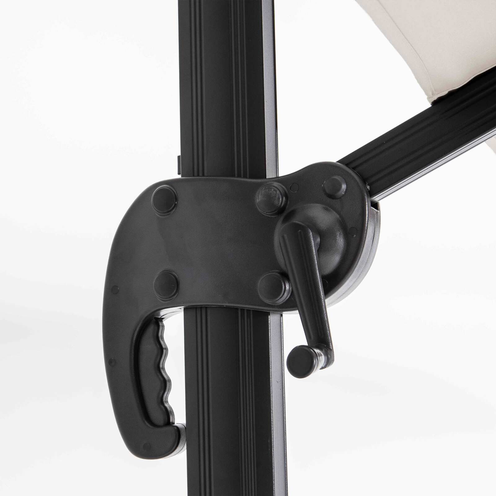 Parasol déporté professionnel rotatif 360° (4 x 3m) 240g/m² + 4 dalles à lester remplissables Parasol déporté professionnel rotatif 360° (4 x 3m) 240g/m² + 4 dalles à lester remplissables