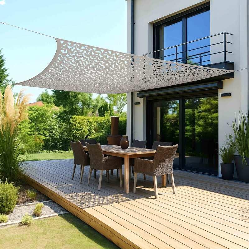 Voile d'ombrage camouflage réversible 3x4m