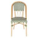 Chaise de jardin style bistrot parisien en aluminium et rotin synthétique