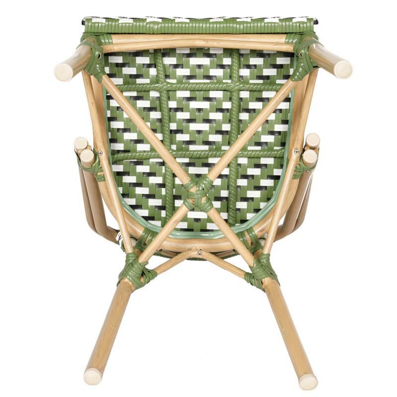 Chaise de jardin style bistrot parisien en aluminium et rotin synthétique