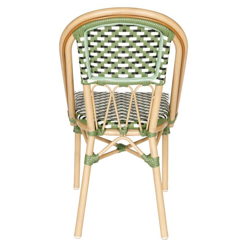 Chaise de jardin style bistrot parisien en aluminium et rotin synthétique