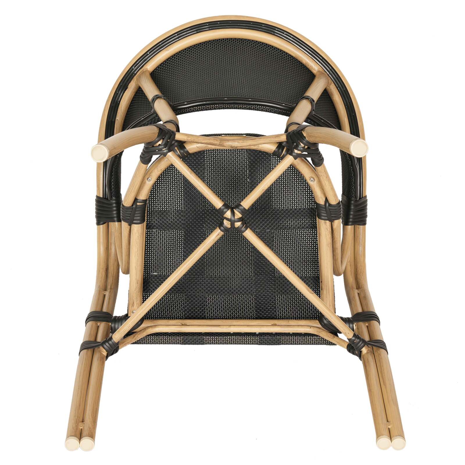 Chaise de terrasse style bistrot parisien en aluminium et rotin synthétique