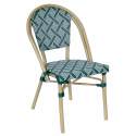 Chaise de jardin style bistrot parisien en aluminium et rotin synthétique