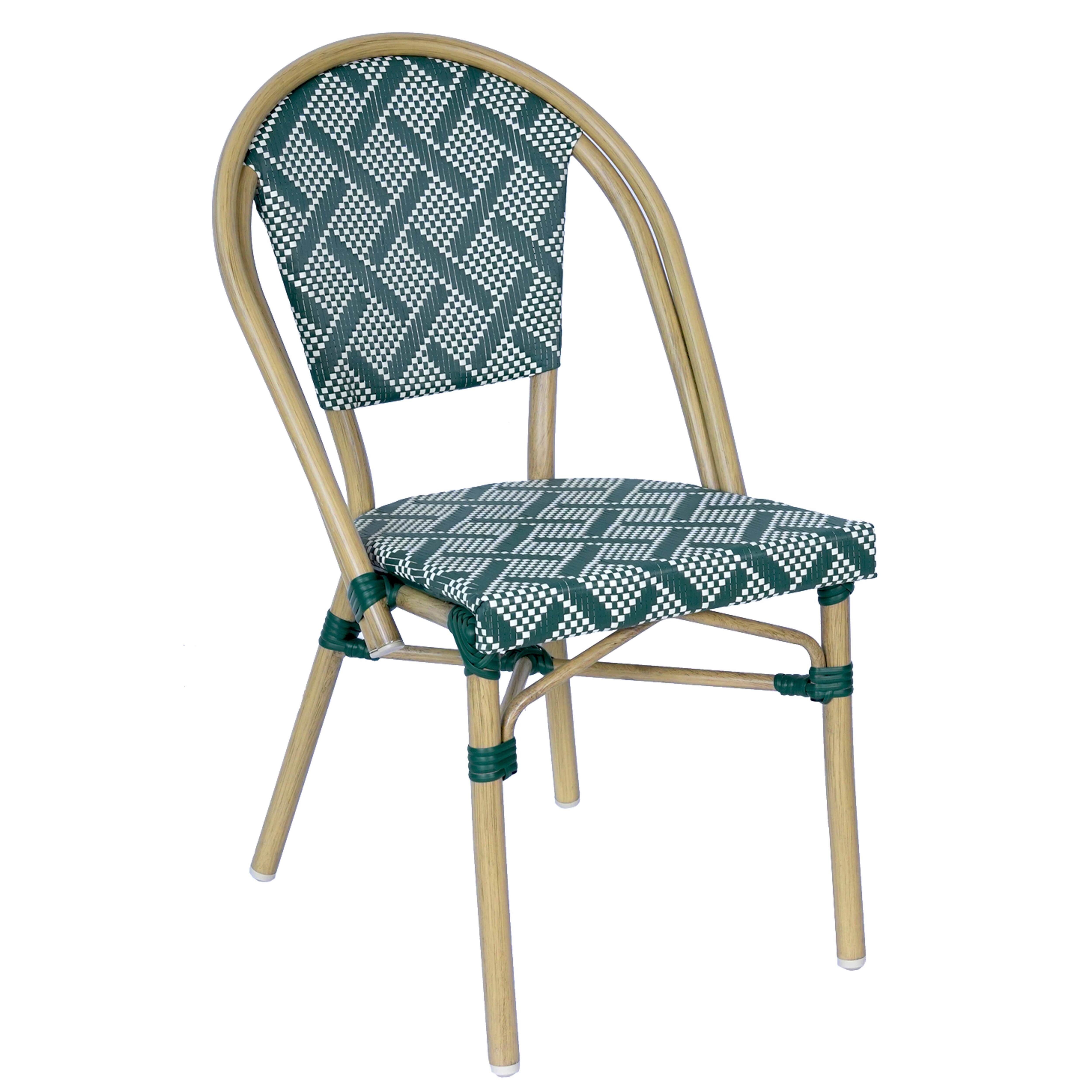 Chaise bistrot parisien en aluminium et rotin synthétique