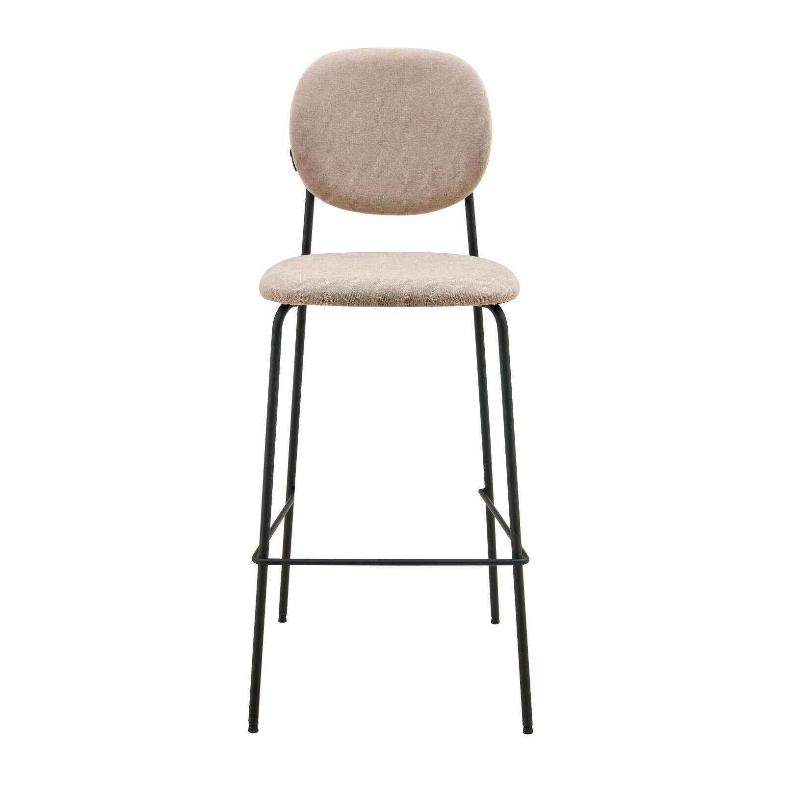 Lot de 2 chaises hautes en acier et tissu